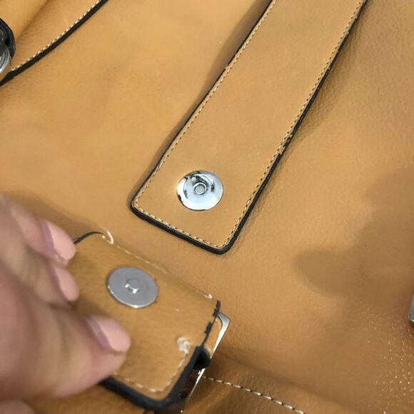 Tan PU Leather Satchel Weekender Duffle Bag - Picture 10 of 14
